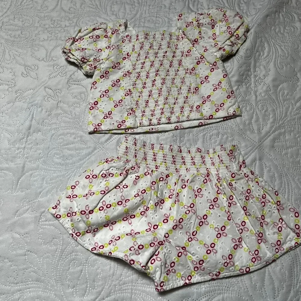 Habitual Kids Eyelet Lace Boho Baby Outfit Size 12m